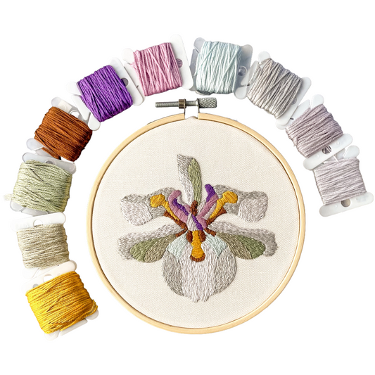 DIY Embroidery Kit - Dwarf Iris (5")