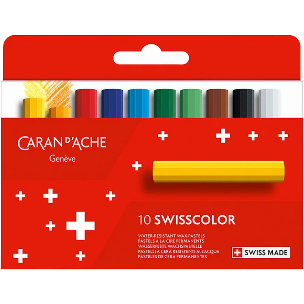 Swisscolor Water-Resistant Wax Pastels - Set of 10