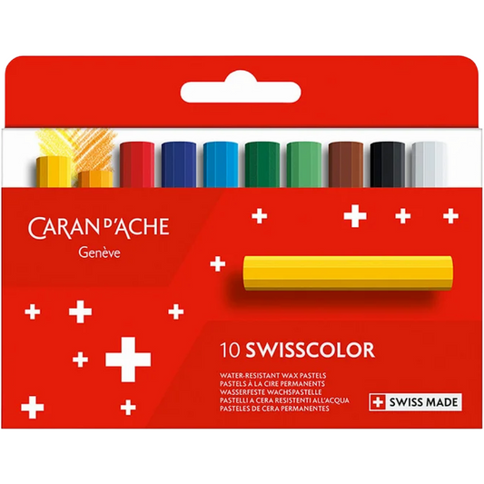 Swisscolor Water-Resistant Wax Pastels - Set of 10