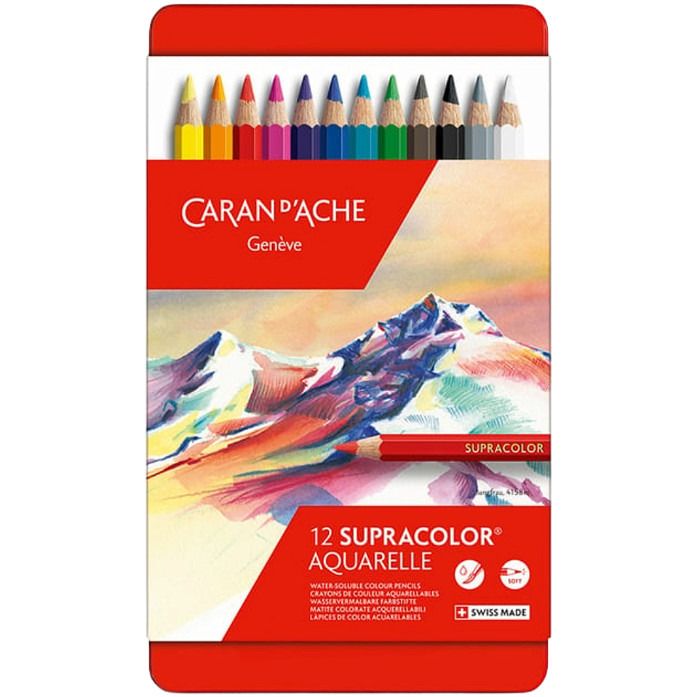 Swisscolor Supracolor Aquarella Color Pencils - Set of 12