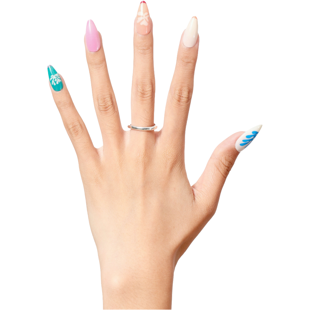 Henri Matisse Snow Flowers Press-On Nails - Almond Shape