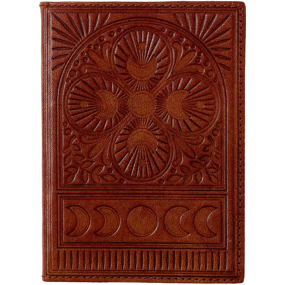 Embossed Brown Leather Moon Phase Journal