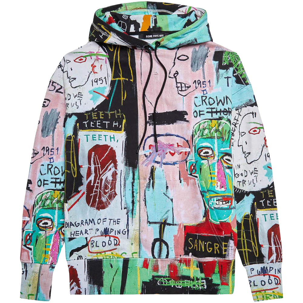Jean-Michel Basquiat "In Italian" All-Over Print Hoodie