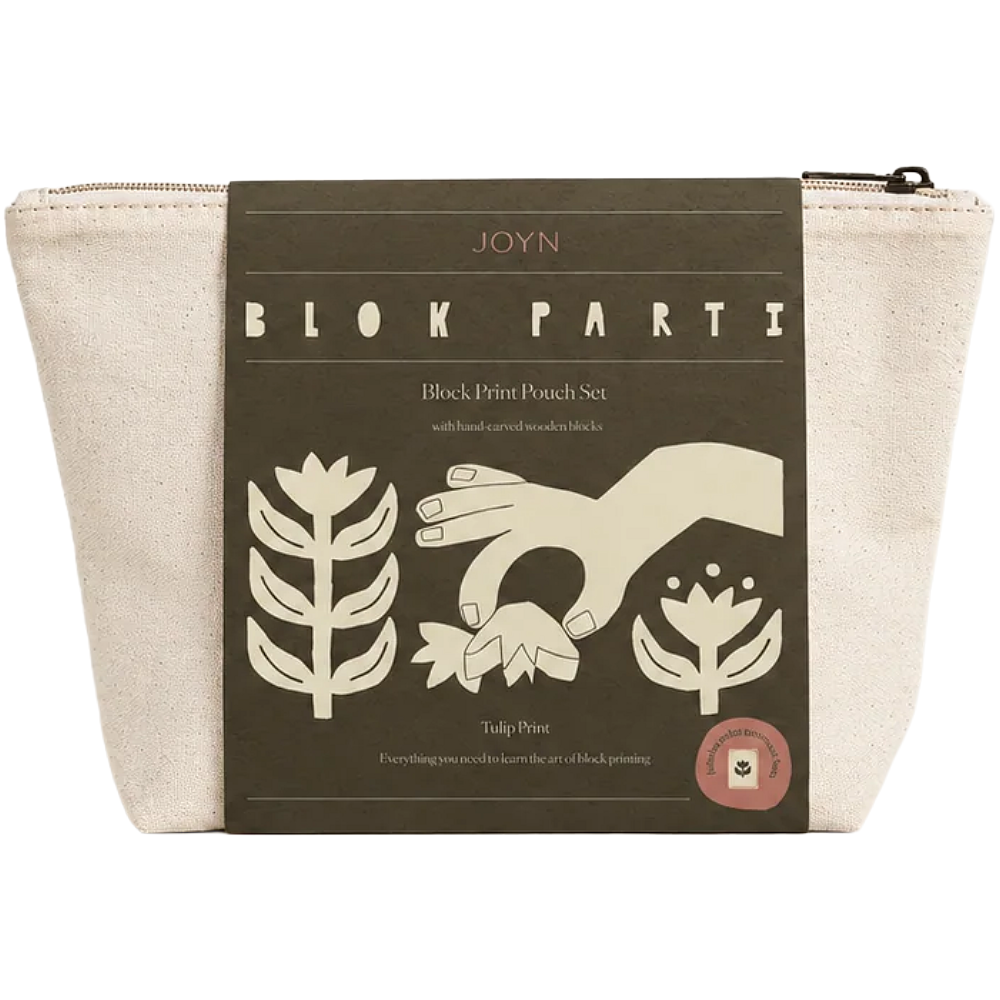 Block Printing Pouch Kit - Tulip Print