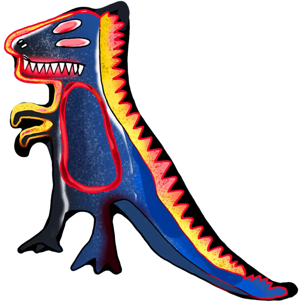 Basquiat-Inspired Dinosaur Magnet