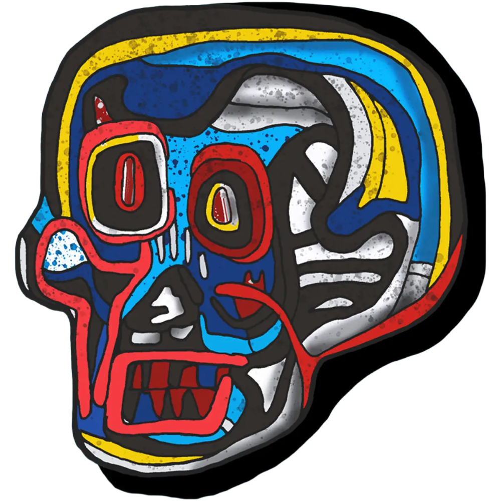 Basquiat-Inspired Scull Magnet