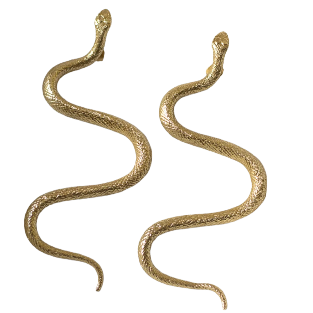 Gold Duality Serpent Earrings