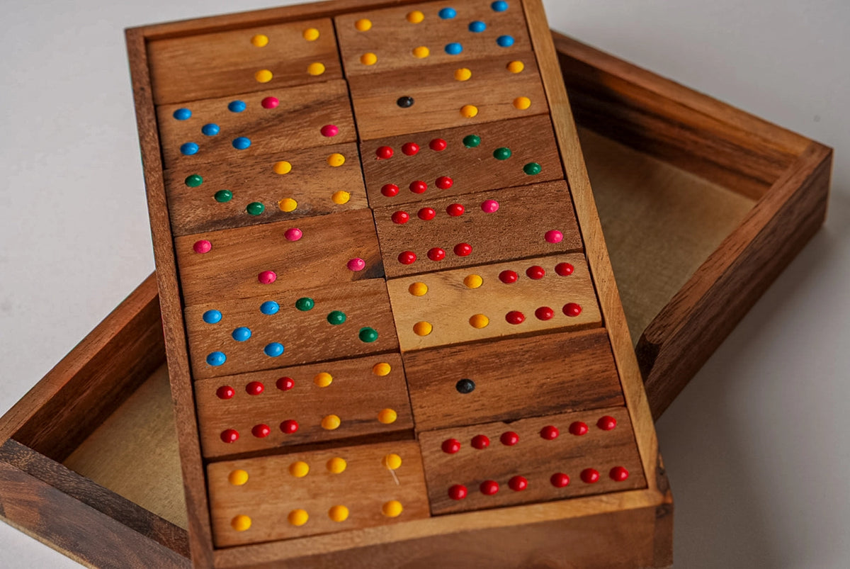 Classic Mango Wood Domino Set
