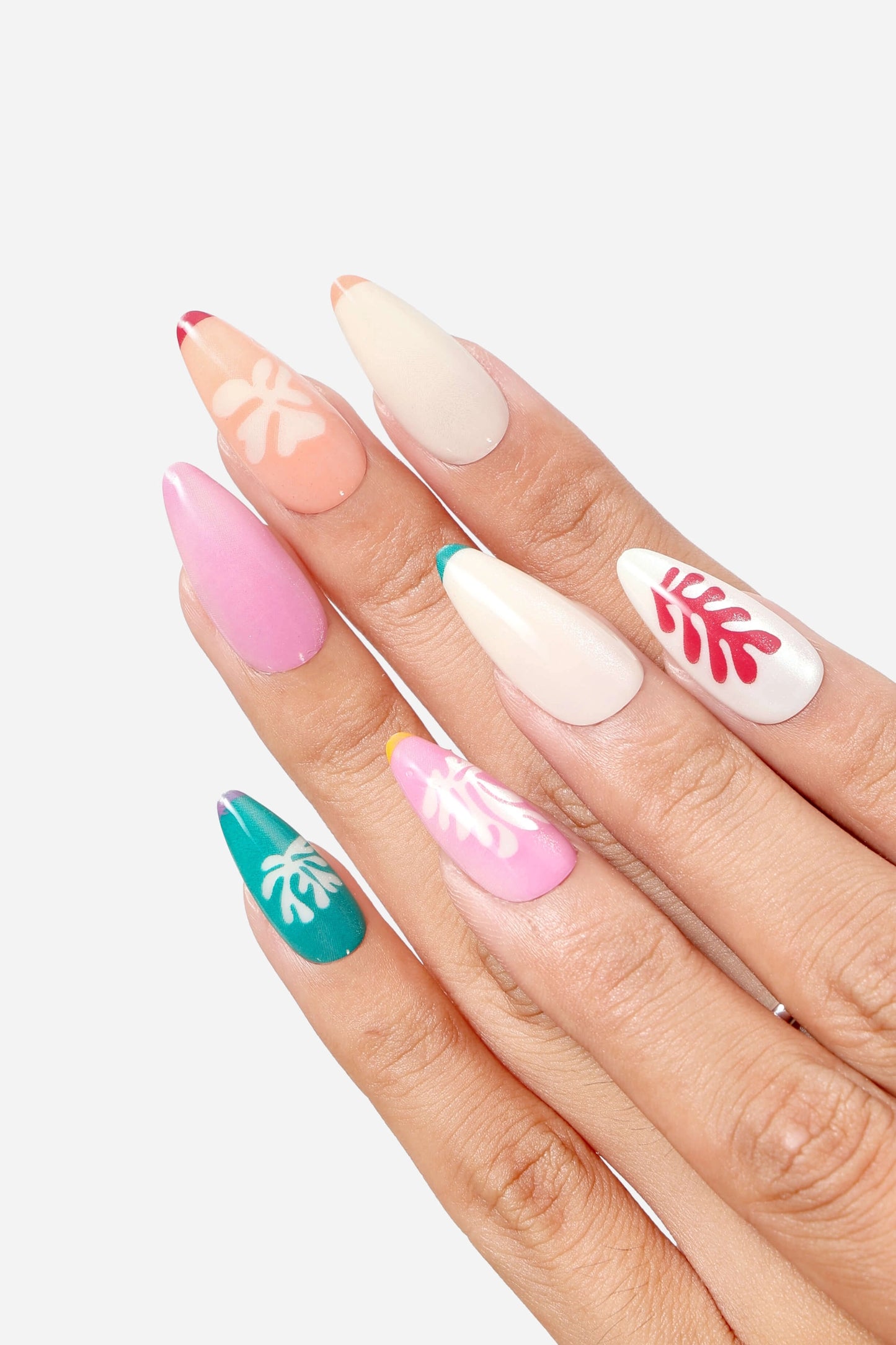 Henri Matisse Snow Flowers Press-On Nails - Almond Shape
