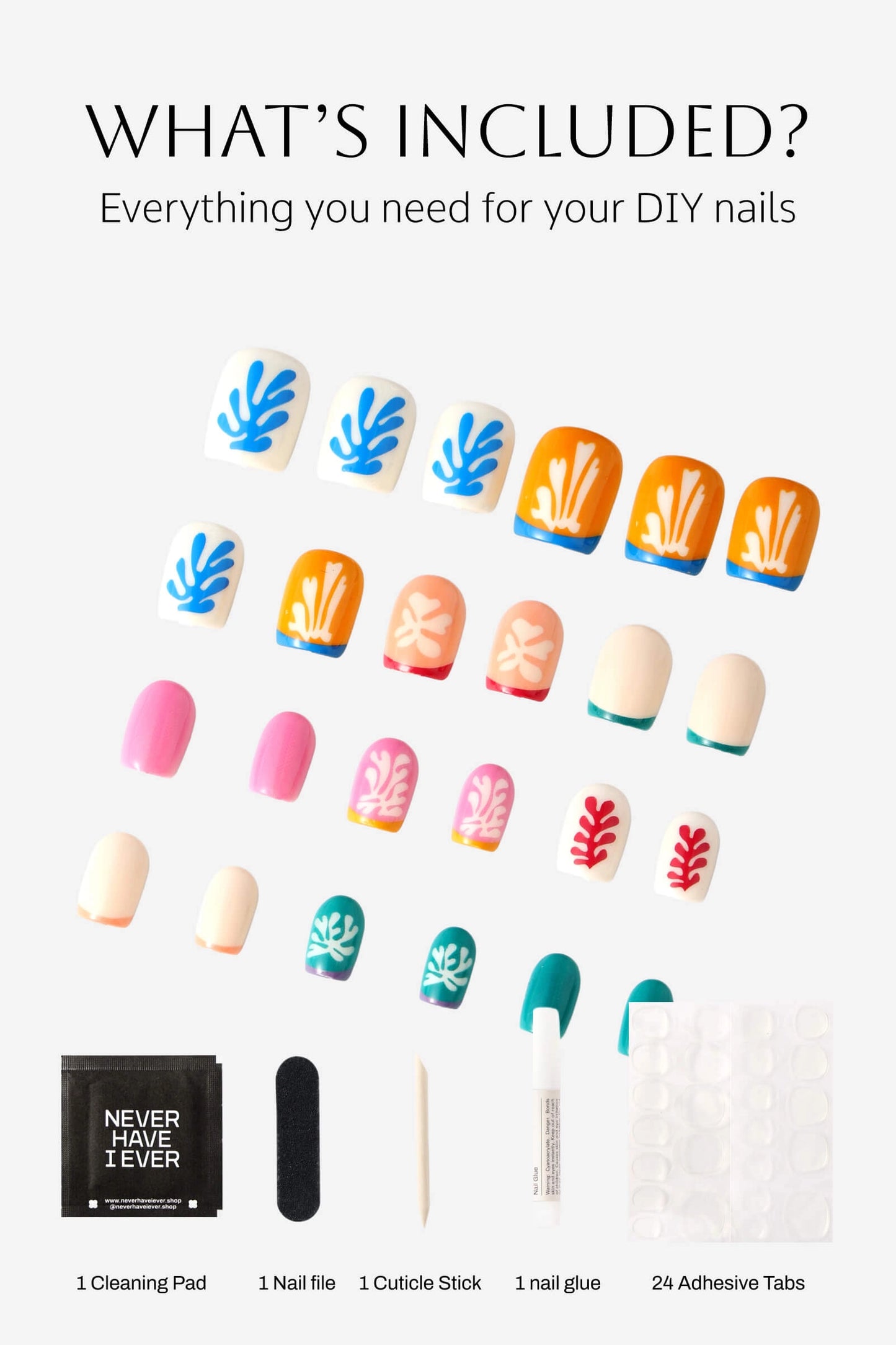 Henri Matisse Snow Flowers Press-On Nails - Square Shape