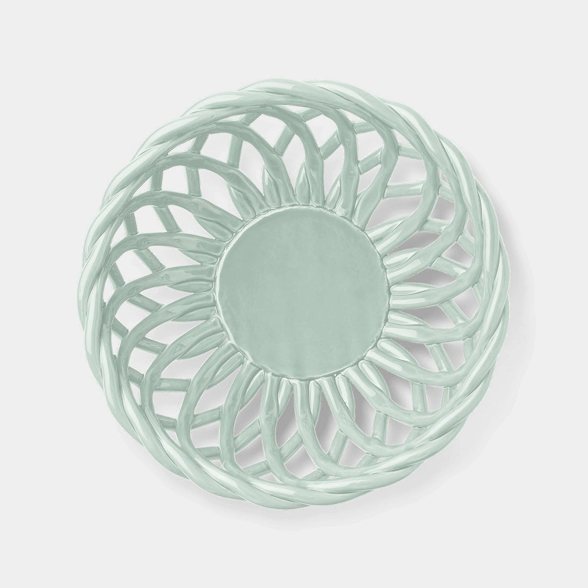 Large Sicilia Ceramic Basket - Light Mint