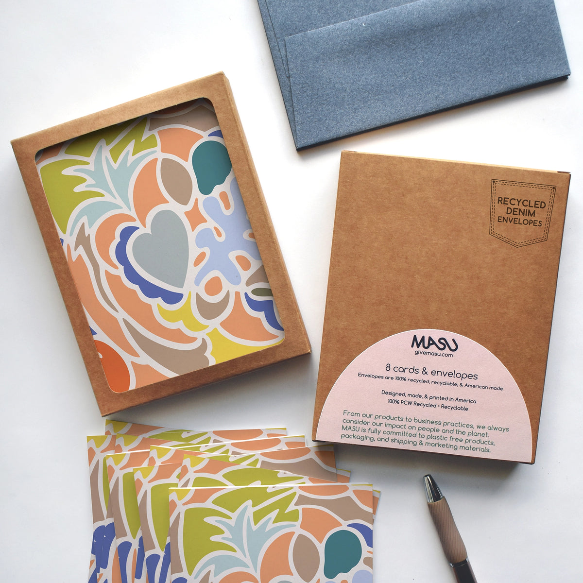 Modern Abstract Art Recycled Greeting Card - Set of 8