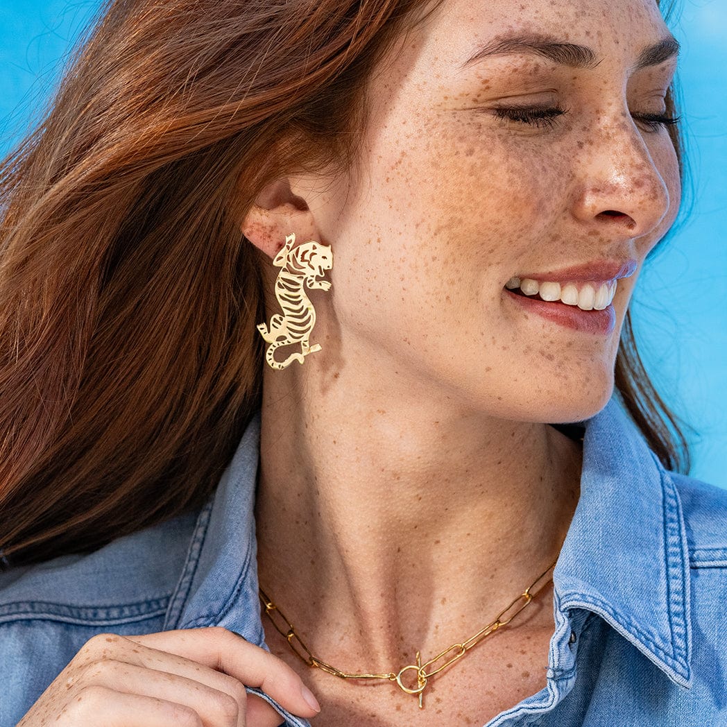 Bianca Tiger Drop Earrings