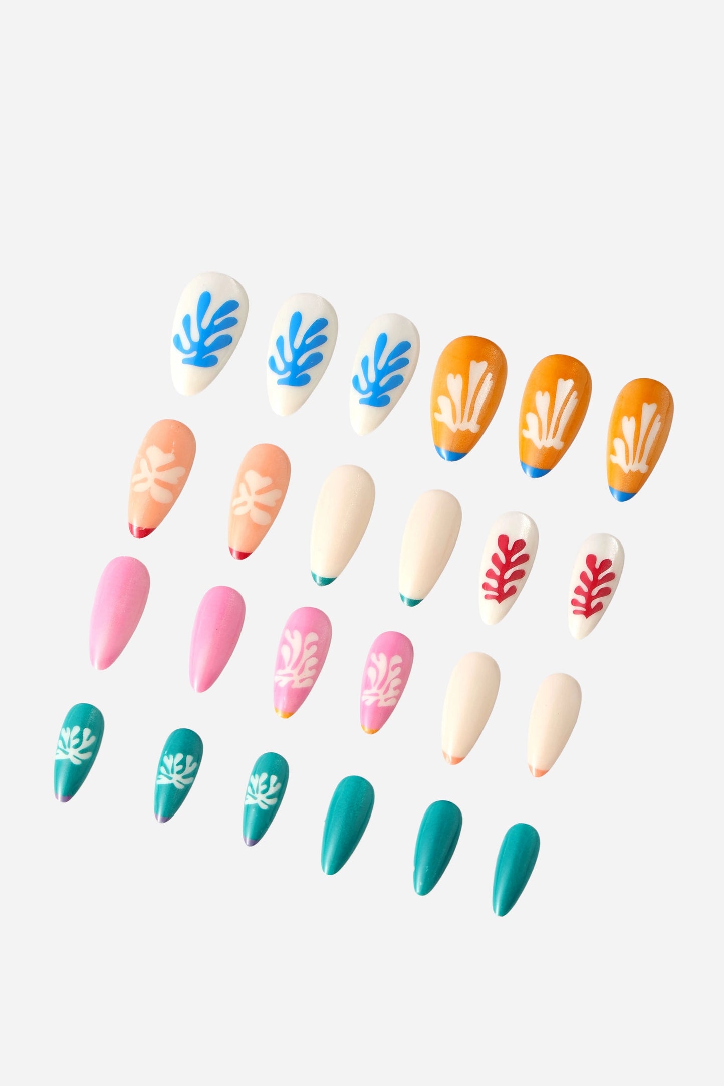 Henri Matisse Snow Flowers Press-On Nails - Almond Shape