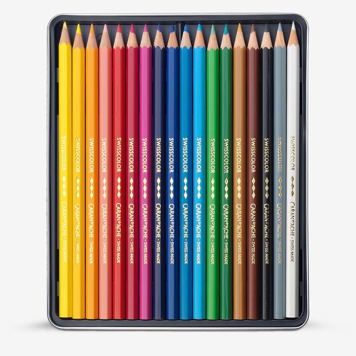 Swisscolor Permanent Color Pencils - Box of 18