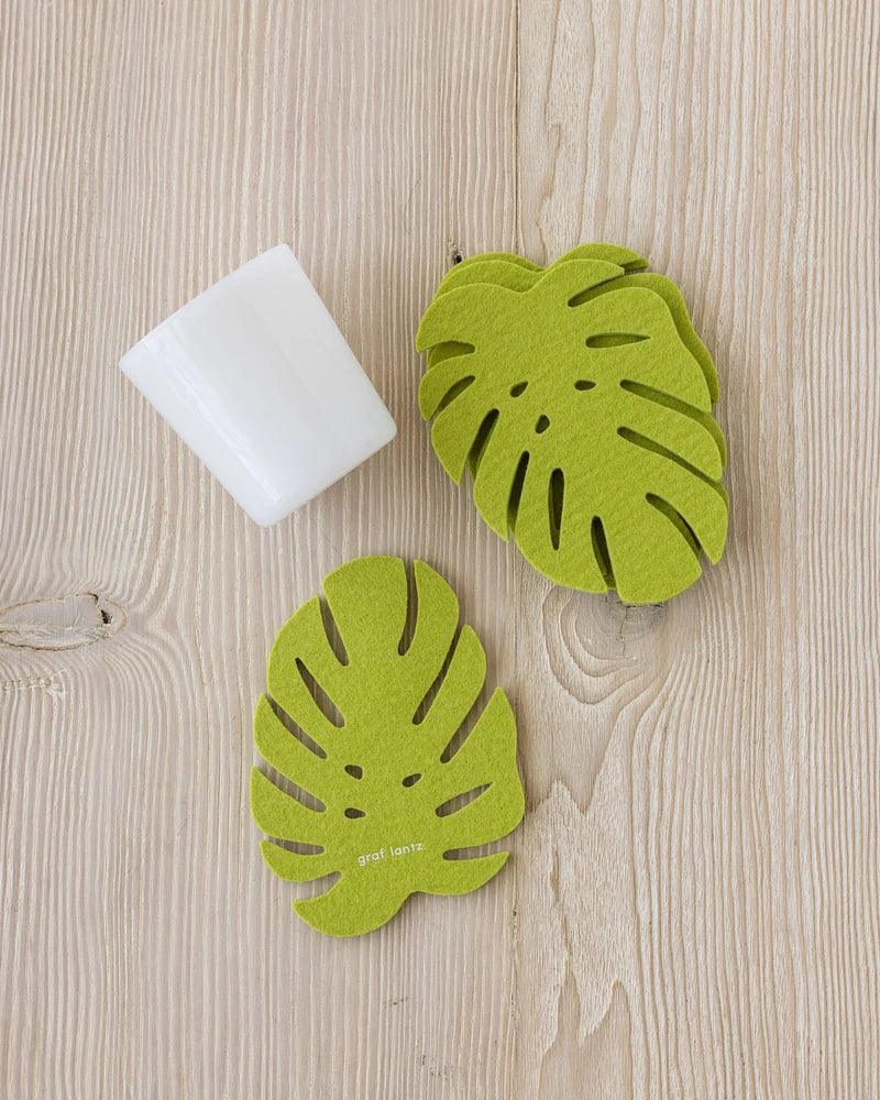 Monstera Leaf Coaster Pistachio - Set of 4