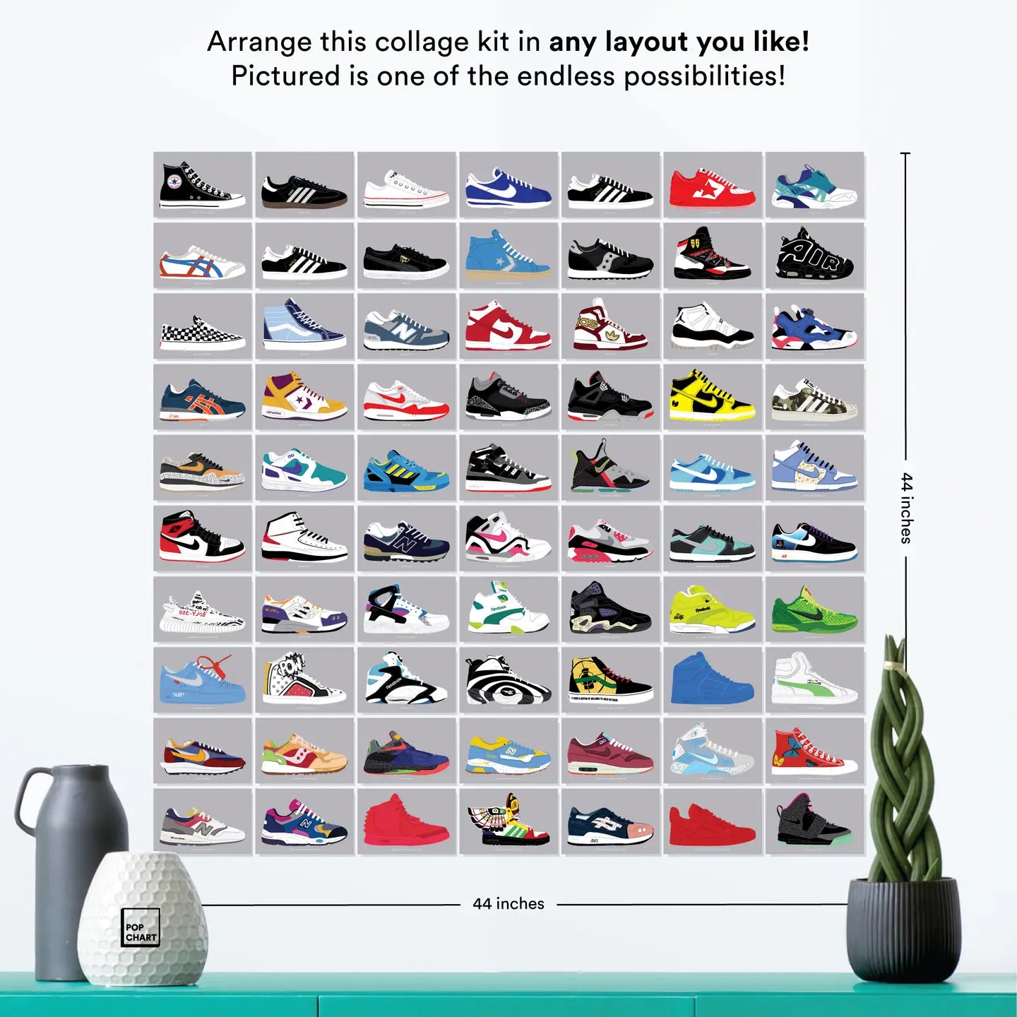 Sneakers Wall Collage Kit - 70 Art Prints