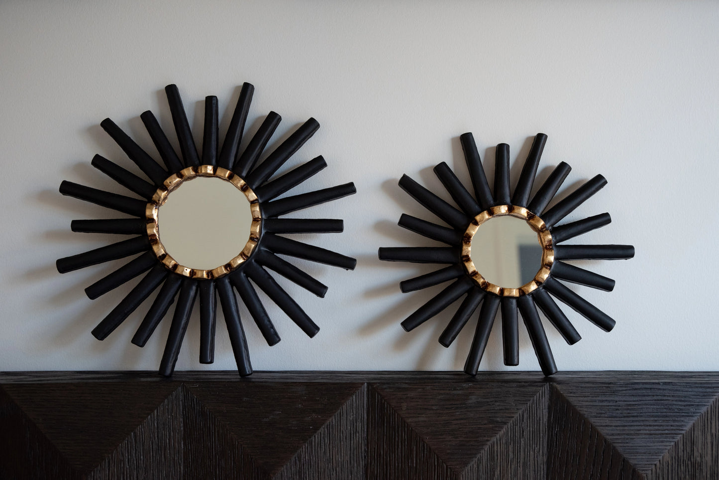 Peruvian Black Sunburst Wall Mirror