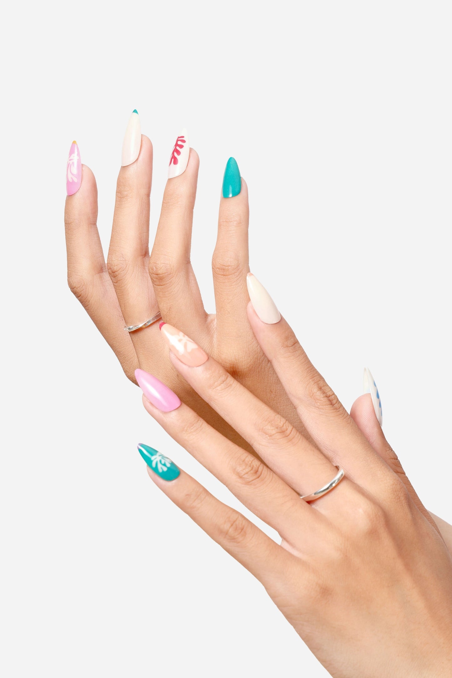Henri Matisse Snow Flowers Press-On Nails - Almond Shape