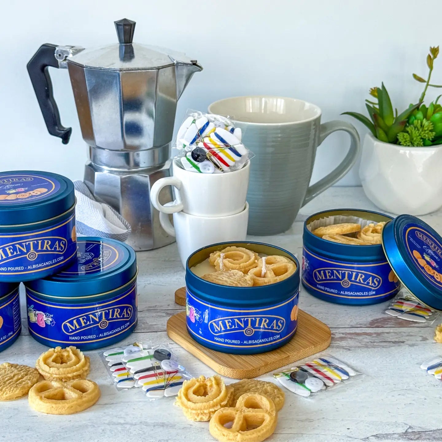 Mentiras Candle Cookie Tin