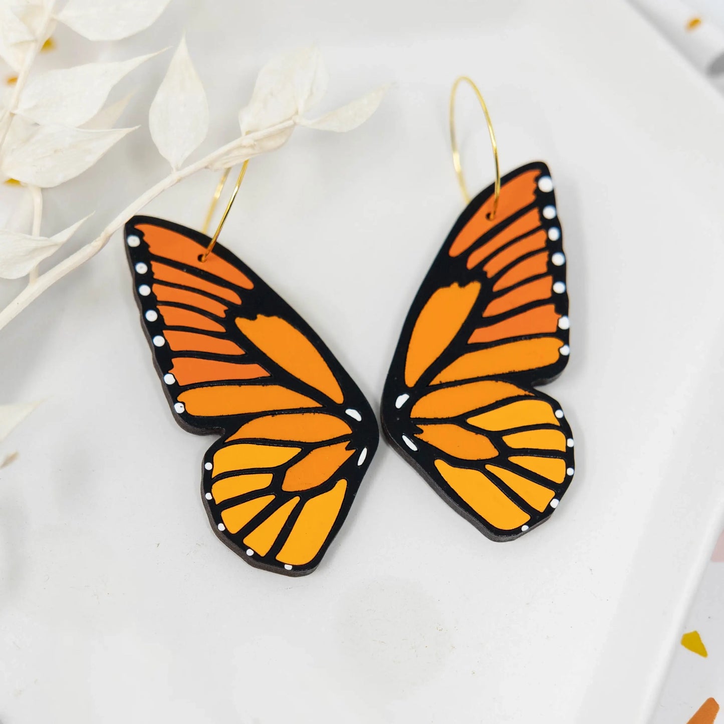 Monarch Butterfly Wings Hoops