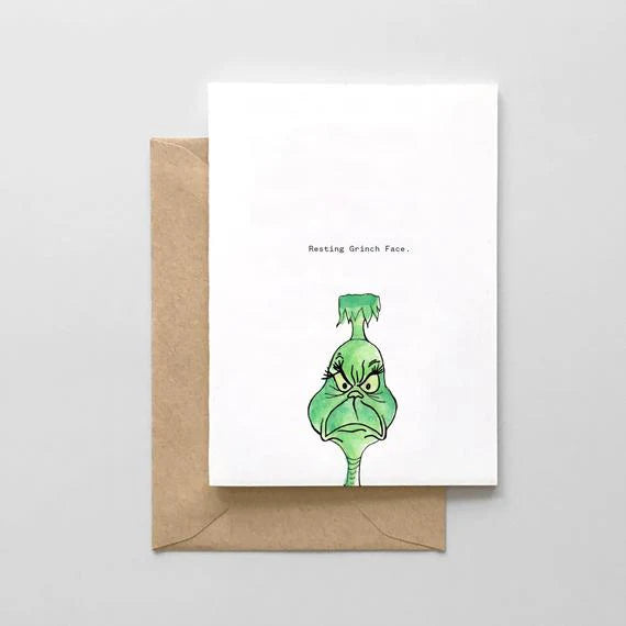 Resting Grinch Face- Holiday Card