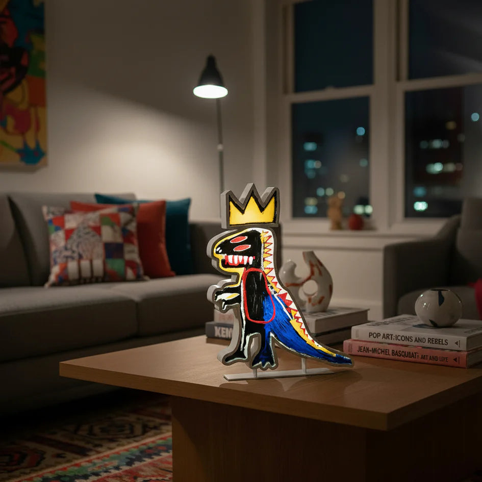 Jean Michel Basquiat Pez Neon Lamp
