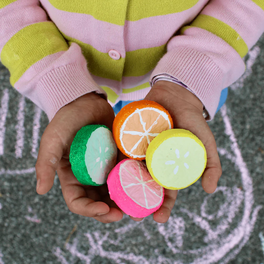 Handmade Citrus Slices Sidewalk Chalk