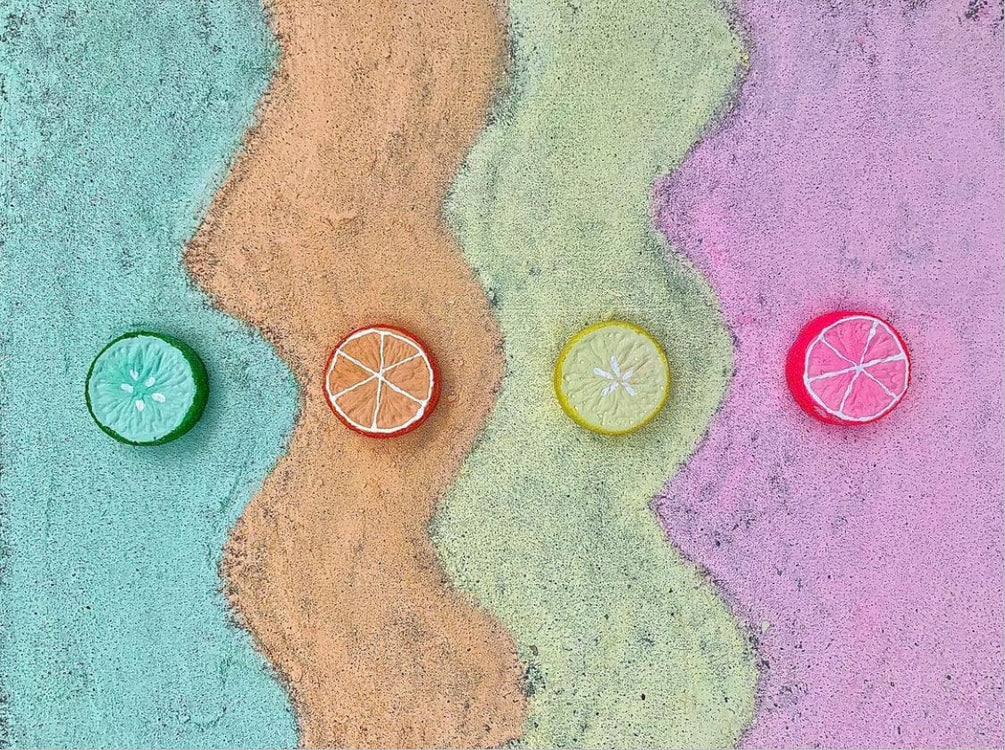 Handmade Citrus Slices Sidewalk Chalk