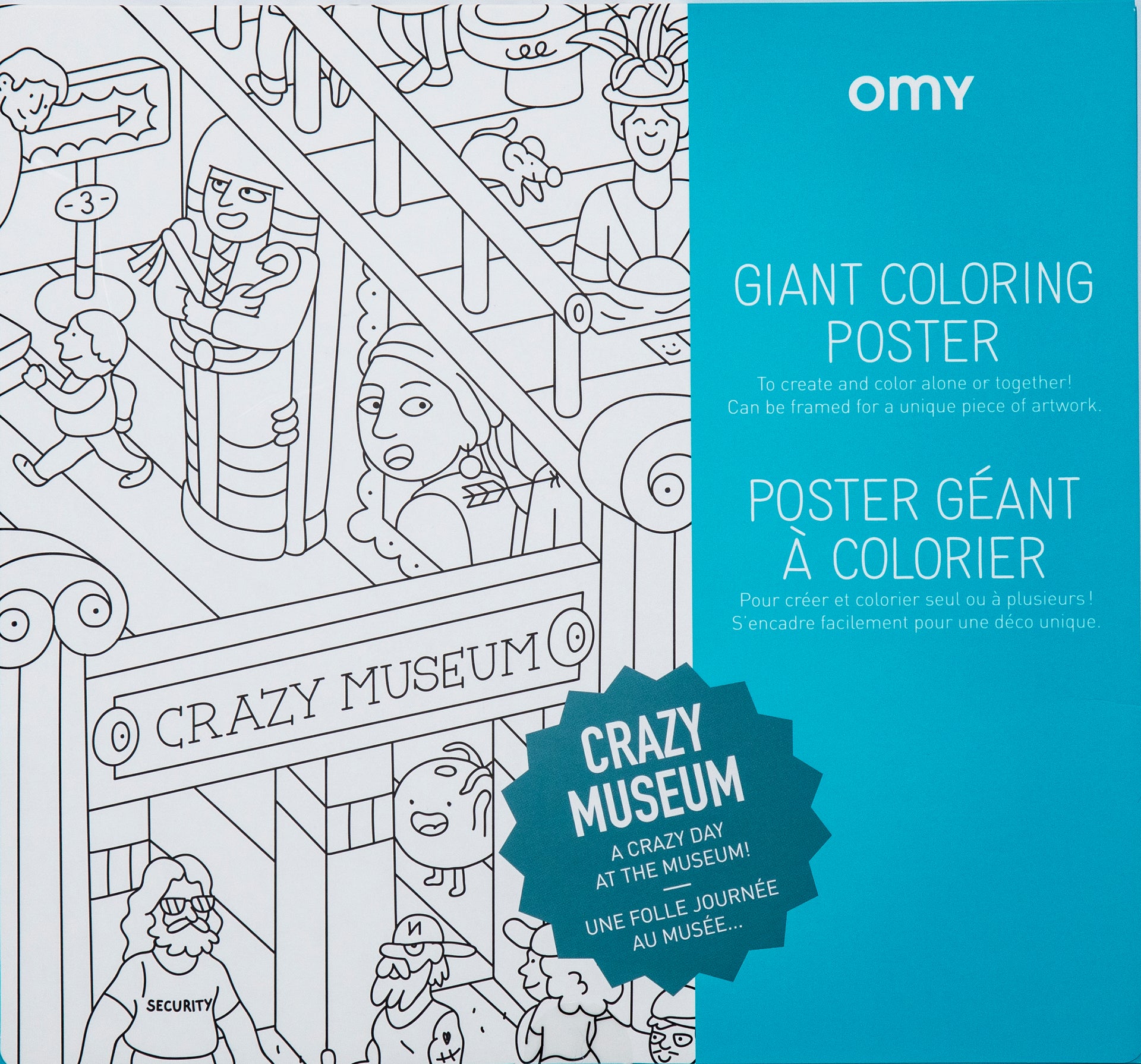 Poster à colorier crazy museum omy