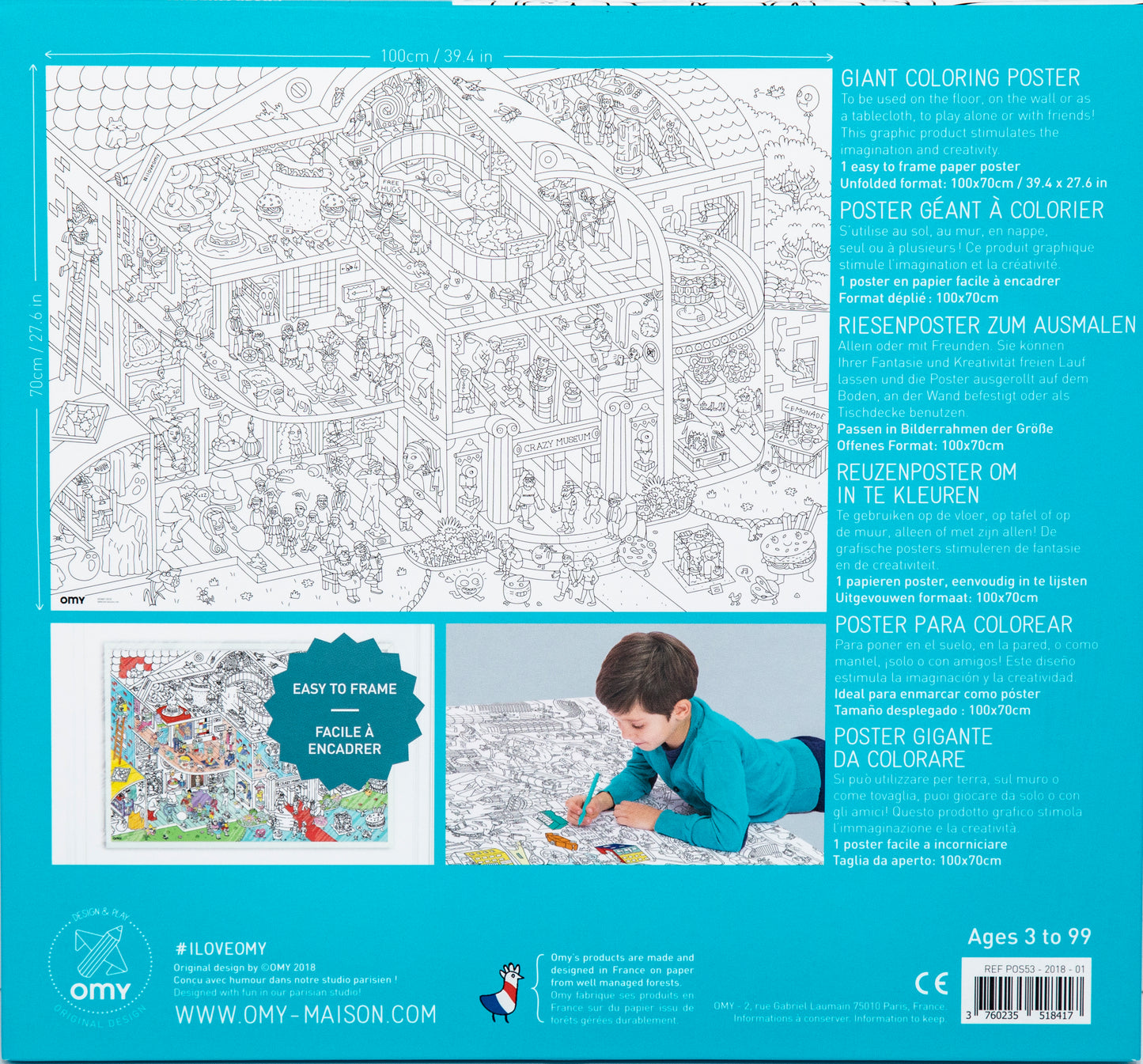 OMY Coloring Poster: Crazy Museum