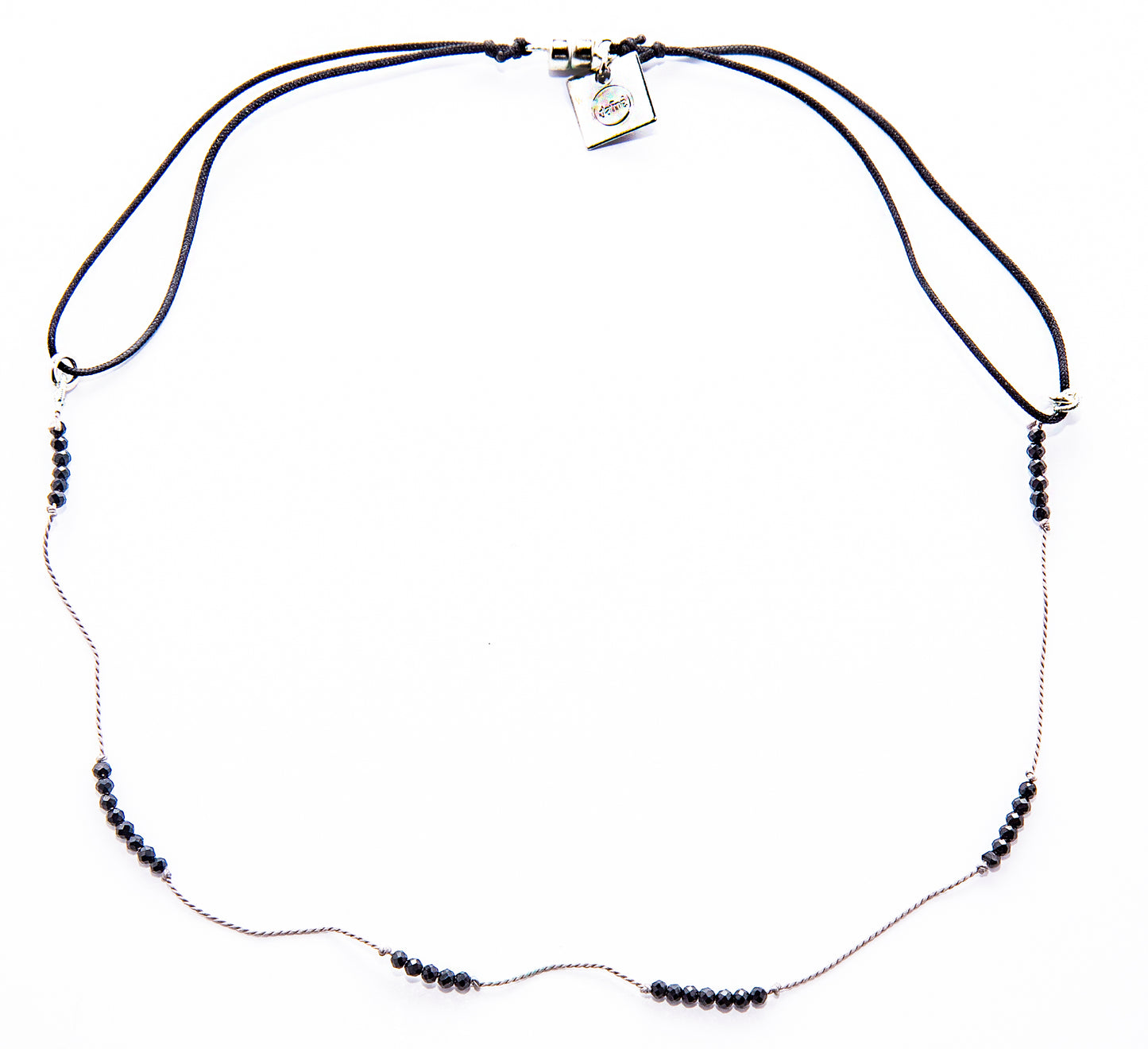 Starlette Choker: Black Spinel with Grey, Sterling Silver by Dafné