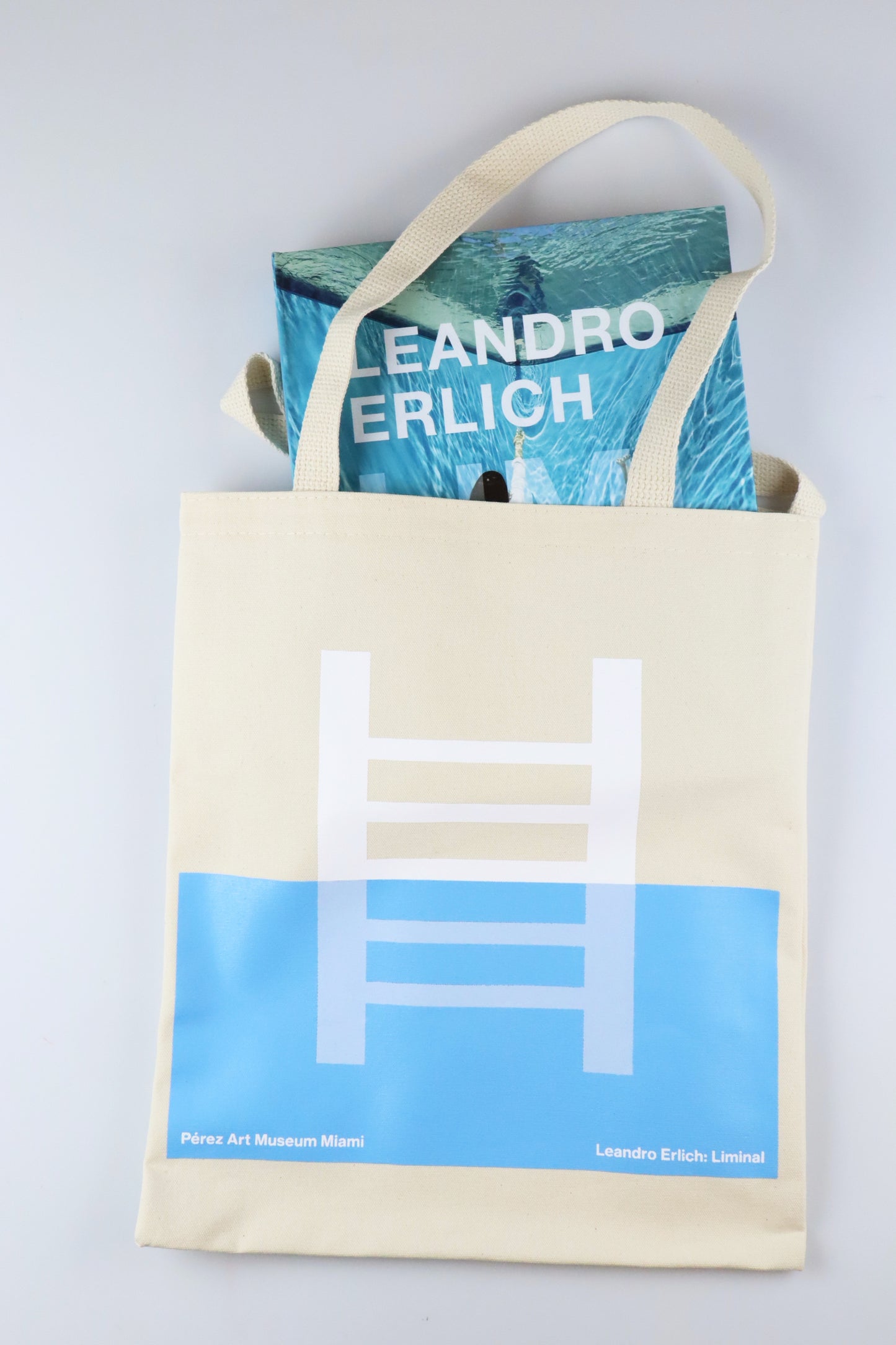 Leandro Erlich Inspired Tote Bag: White Ladder
