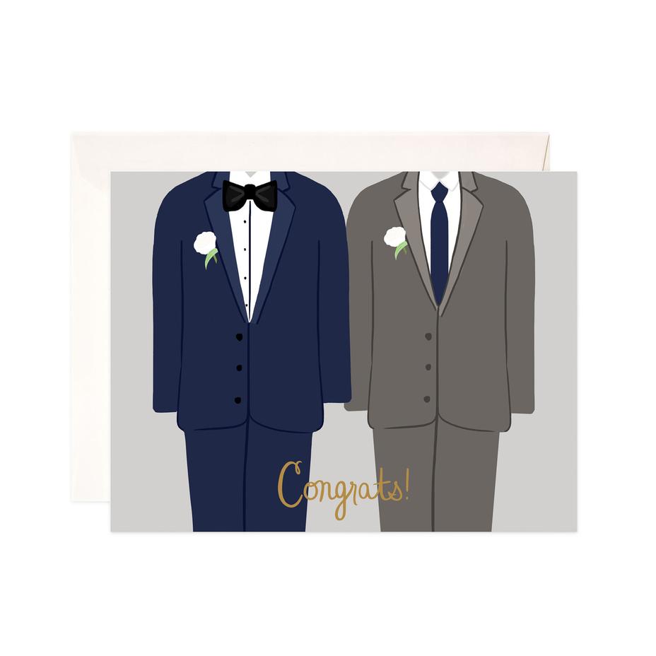 Grooms Congrats Greeting Card by Bloomwolf Studio