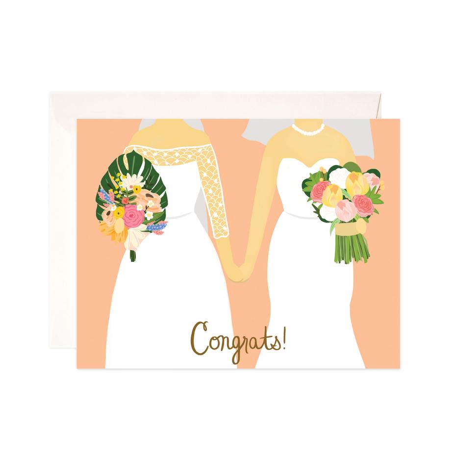 Brides Congrats Greeting Card by Bloomwolf Studio